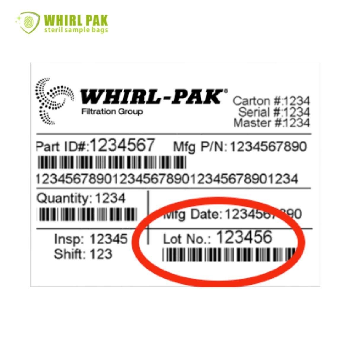 whirl pak sterility documentation